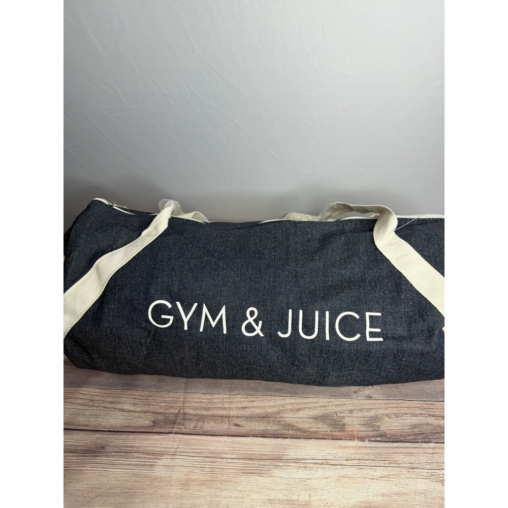 Private Party Gym & Juice Denim Gym Duffel Bag FAB FIT FUN Box, New!